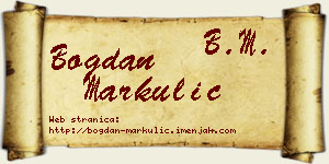 Bogdan Markulić vizit kartica